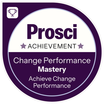 Prosci Change Performance Mastery certification badge