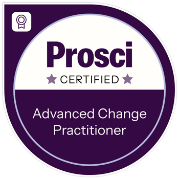 Prosci Advanced Change Practitioner certification badge