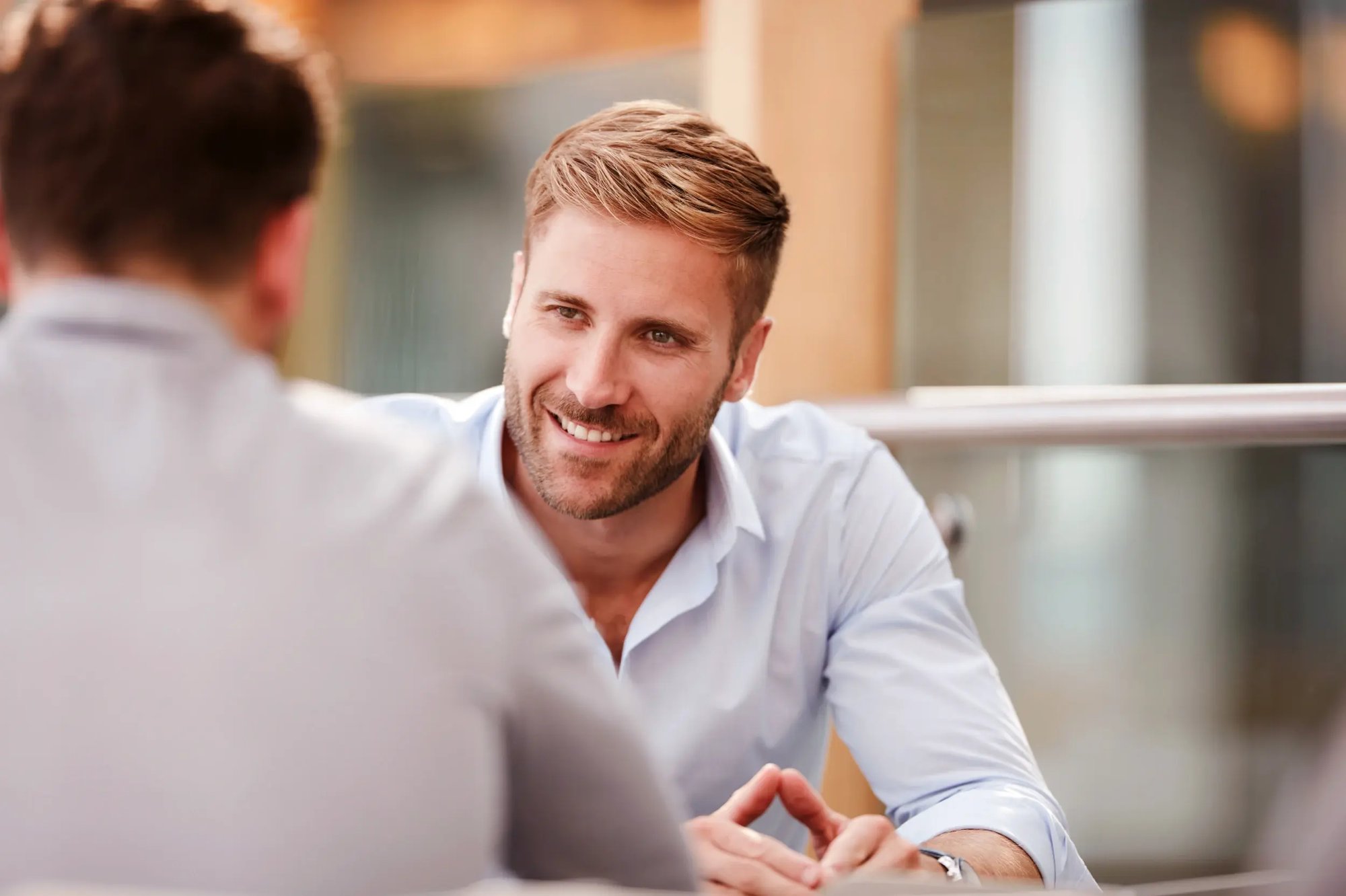Business people connecting during a meeting
