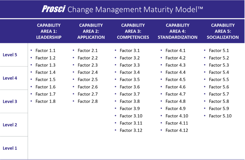 Prosci Maturity Model Capability Areas