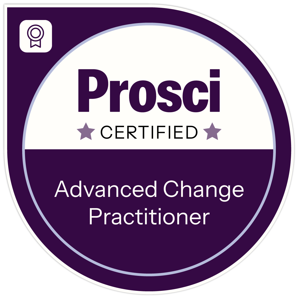 Prosci Advanced Change Practitioner certification badge