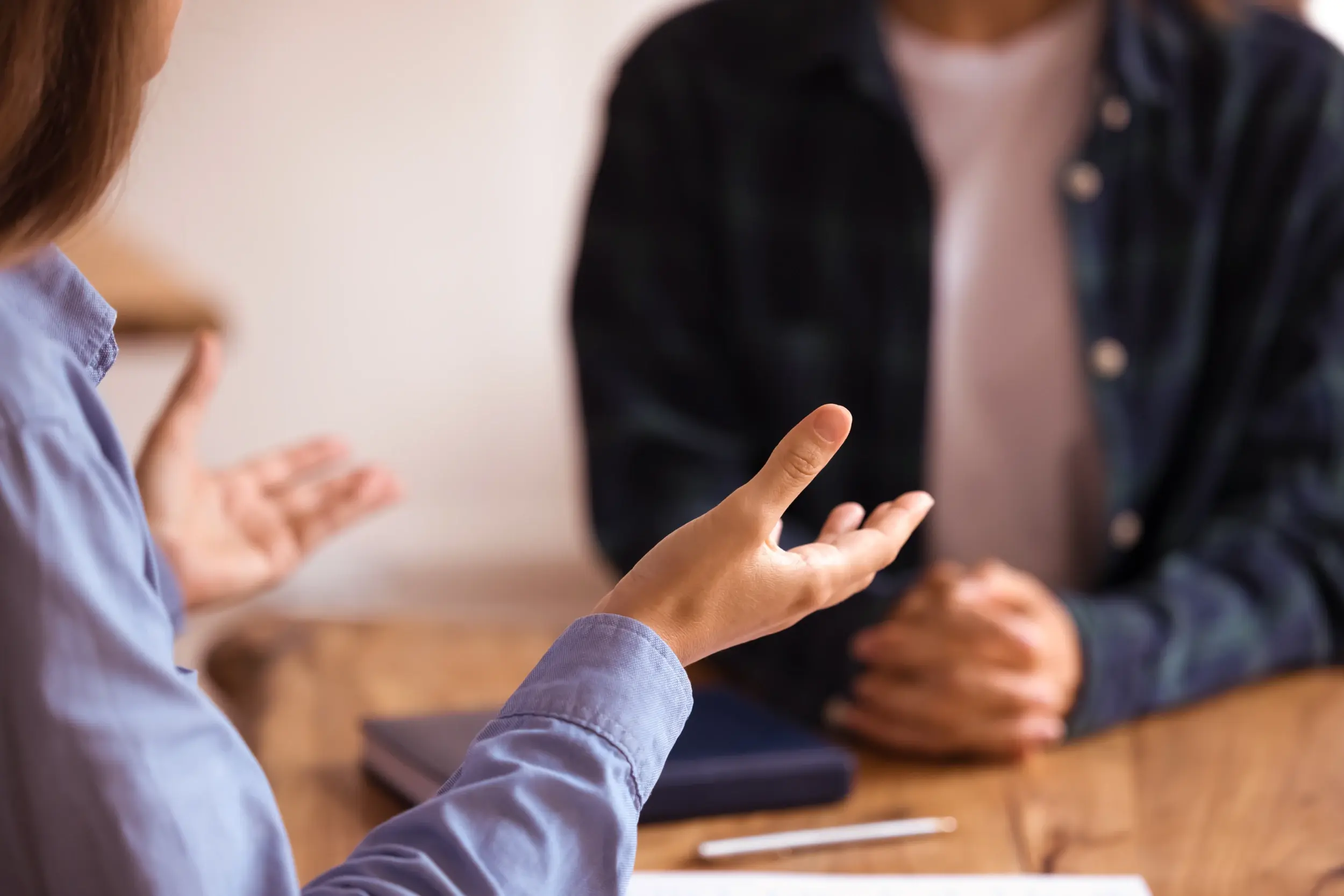 Business people sharing understanding